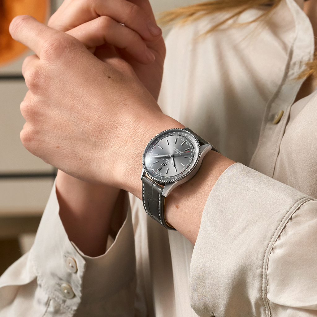 BRT Navitimer Automatic 36mm Watch with Gray Dial