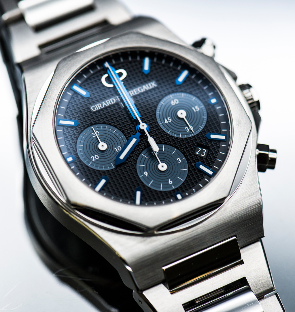 Girard-Perregaux Laureato Chronograph 42mm Watch with Black and Blue Dial
