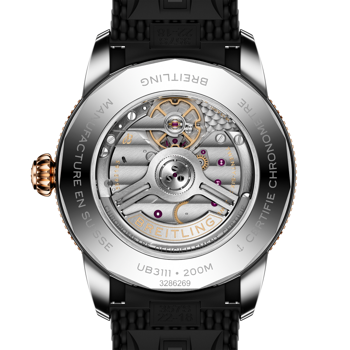 BRT Superocean Heritage B31 Automatic 42 Watch with Black Dial & Strap
